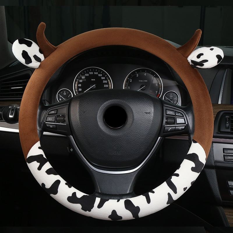 Wholesale Steering Wheel Cover with Plush Cow Shape